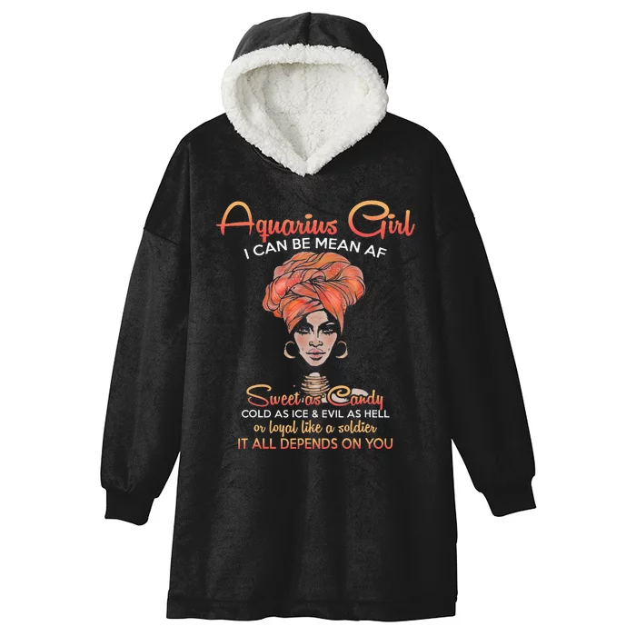 Aquarius Birthday Queens Are Born in January 20 February 18 Hooded Wearable Blanket