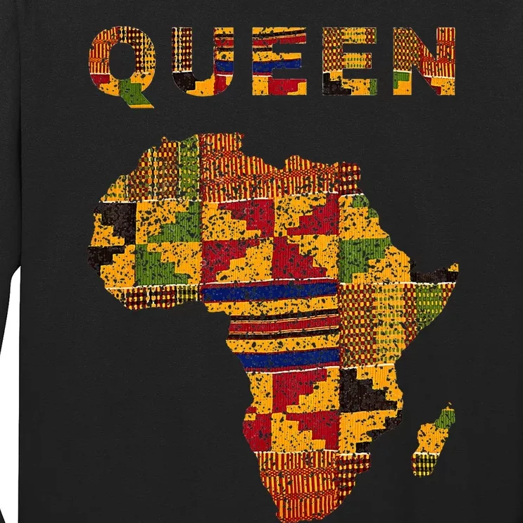 Afro Black Queen African Ghana Kente Cloth Family Matching Long Sleeve Shirt