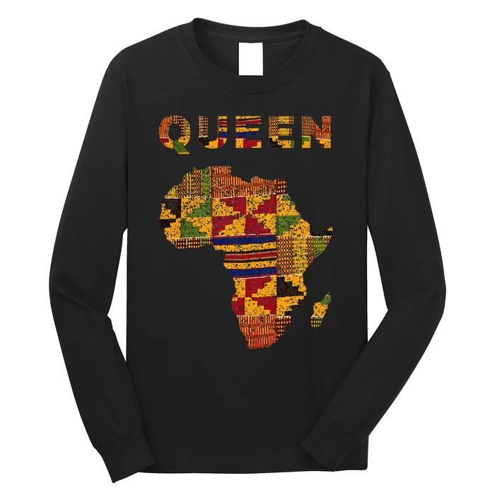 Afro Black Queen African Ghana Kente Cloth Family Matching Long Sleeve Shirt