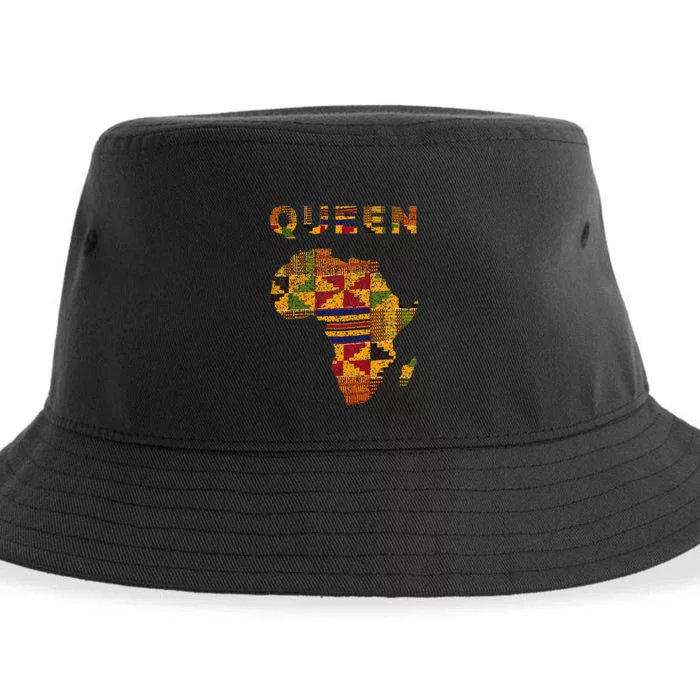 Afro Black Queen African Ghana Kente Cloth Family Matching Sustainable Bucket Hat