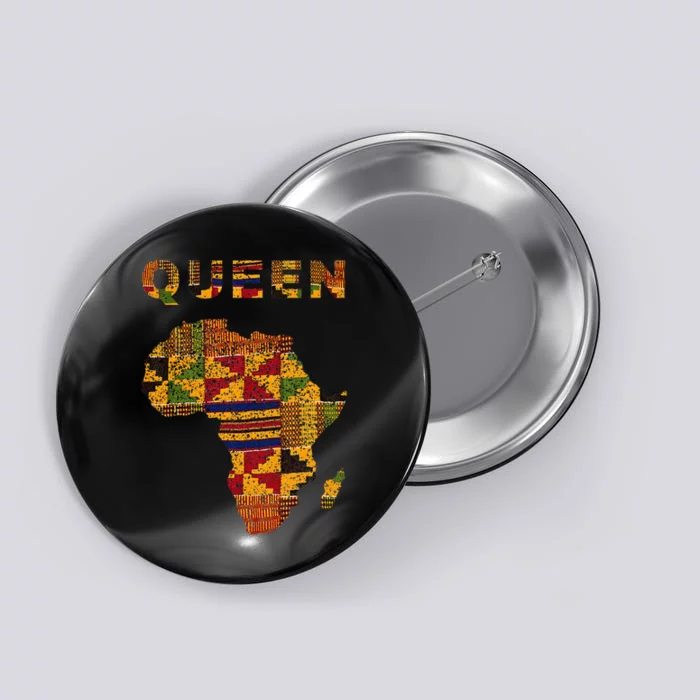 Afro Black Queen African Ghana Kente Cloth Family Matching Button