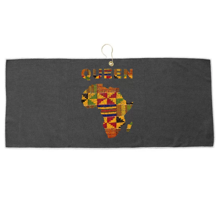 Afro Black Queen African Ghana Kente Cloth Family Matching Large Microfiber Waffle Golf Towel