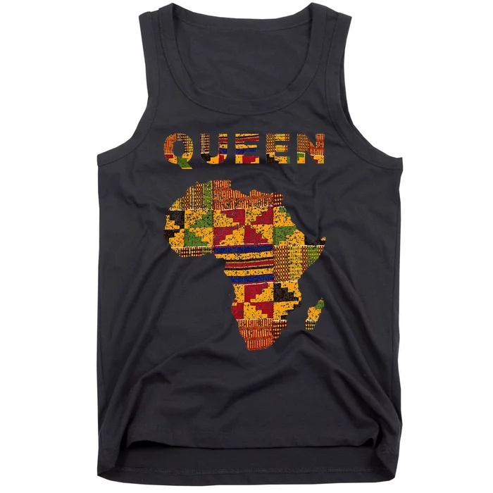 Afro Black Queen African Ghana Kente Cloth Family Matching Tank Top