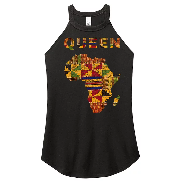 Afro Black Queen African Ghana Kente Cloth Family Matching Women’s Perfect Tri Rocker Tank