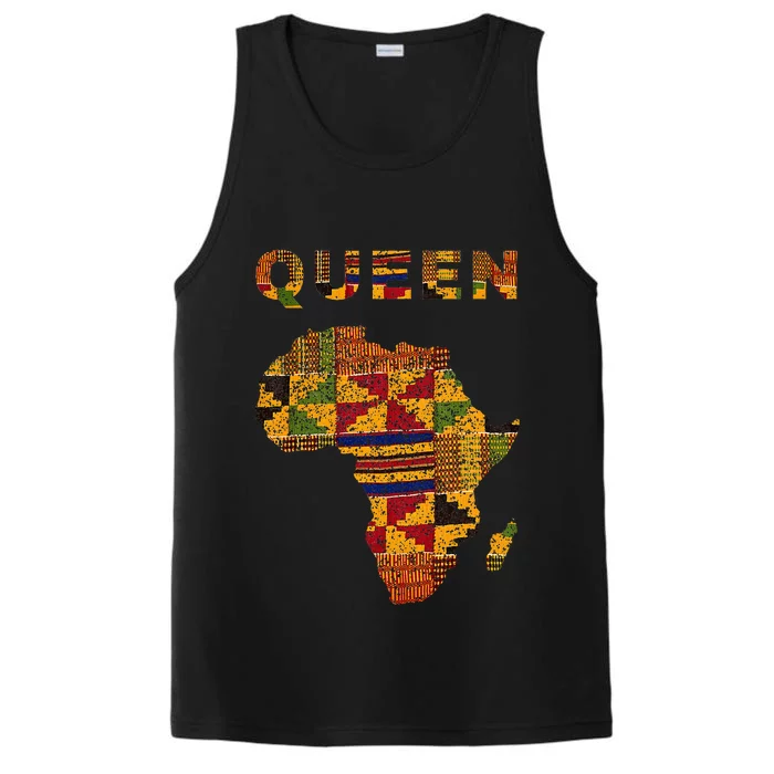 Afro Black Queen African Ghana Kente Cloth Family Matching Performance Tank