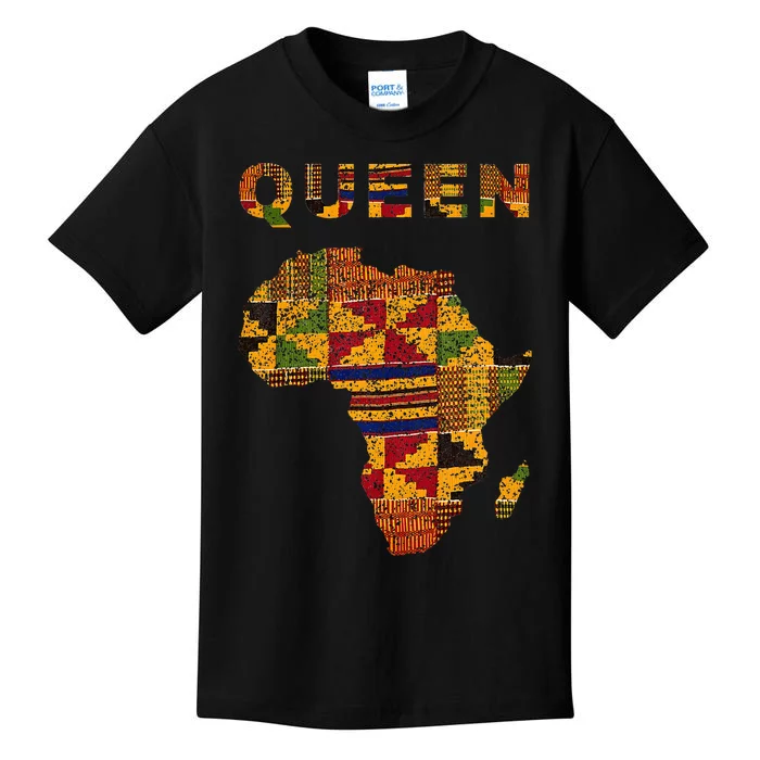 Afro Black Queen African Ghana Kente Cloth Family Matching Kids T-Shirt