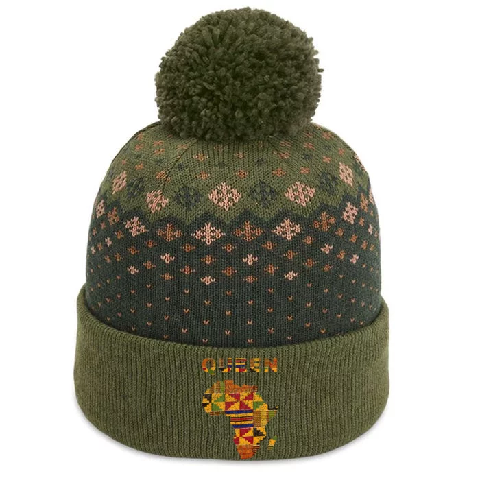 Afro Black Queen African Ghana Kente Cloth Family Matching The Baniff Cuffed Pom Beanie