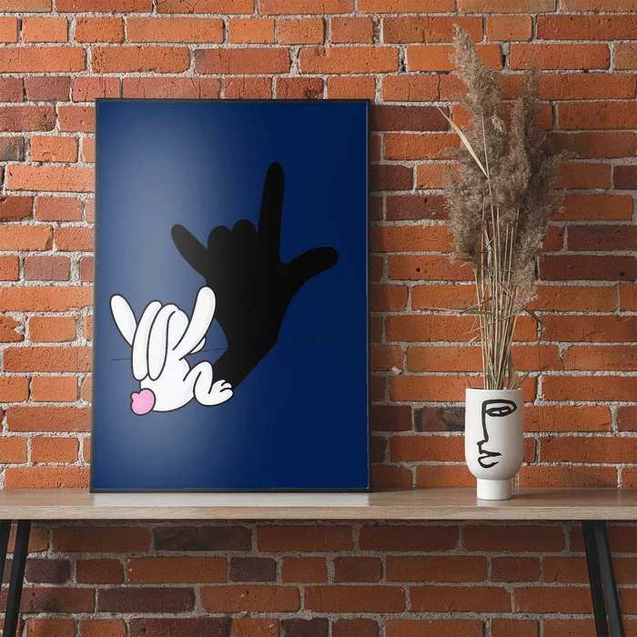 ASL Bunny Reflection I Love You Hand Sign Language Easter Poster