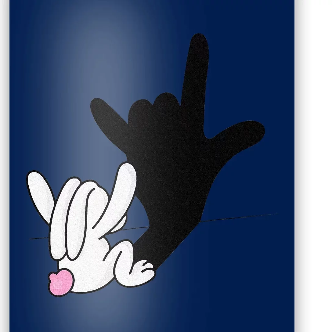 ASL Bunny Reflection I Love You Hand Sign Language Easter Poster