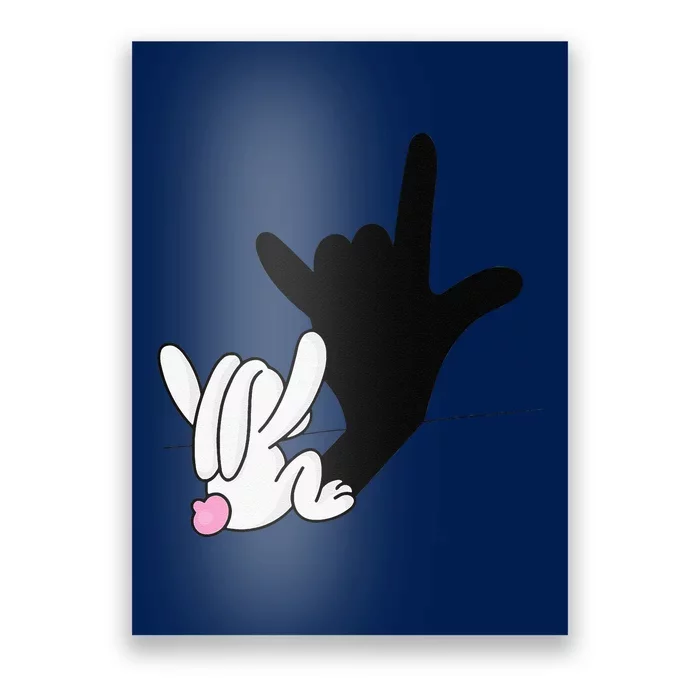 ASL Bunny Reflection I Love You Hand Sign Language Easter Poster