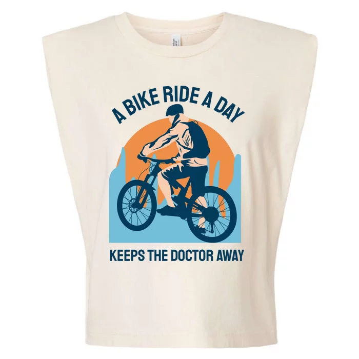 A Bike Ride A Day Keeps The Doctor Away Garment-Dyed Women's Muscle Tee