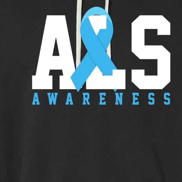 Als Blue Ribbon Awareness Garment-Dyed Fleece Hoodie