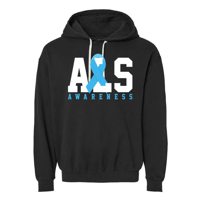 Als Blue Ribbon Awareness Garment-Dyed Fleece Hoodie