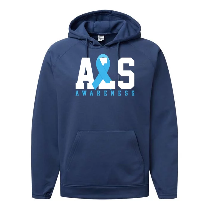 Als Blue Ribbon Awareness Performance Fleece Hoodie