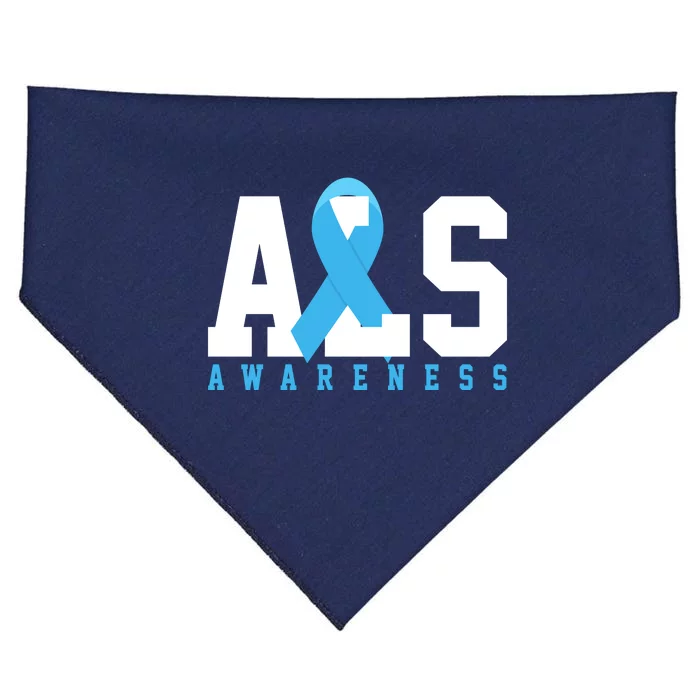 Als Blue Ribbon Awareness USA-Made Doggie Bandana