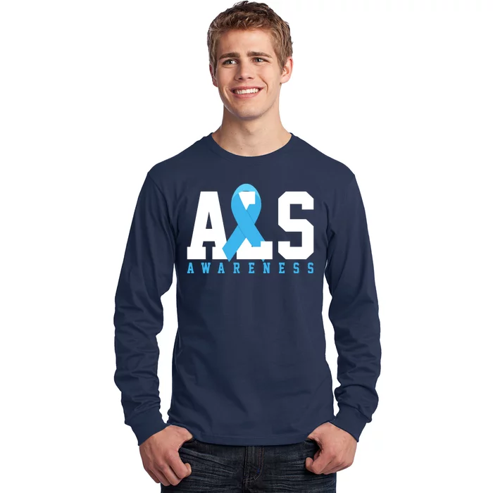 Als Blue Ribbon Awareness Long Sleeve Shirt