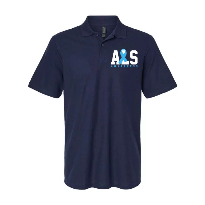 Als Blue Ribbon Awareness Softstyle Adult Sport Polo