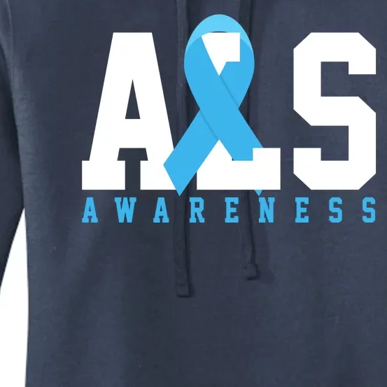 Als Blue Ribbon Awareness Women's Pullover Hoodie