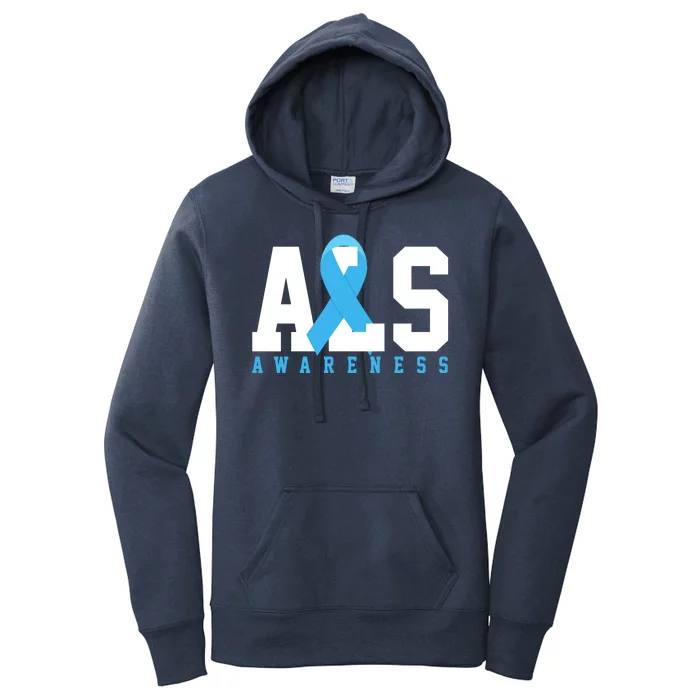 Als Blue Ribbon Awareness Women's Pullover Hoodie