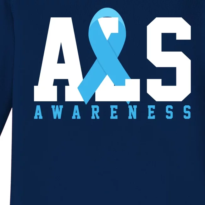 Als Blue Ribbon Awareness Baby Long Sleeve Bodysuit