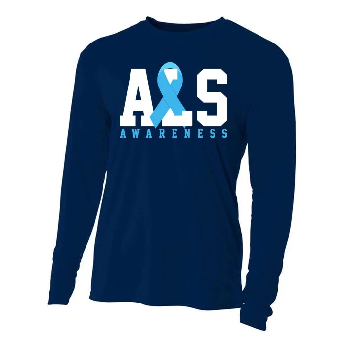 Als Blue Ribbon Awareness Cooling Performance Long Sleeve Crew