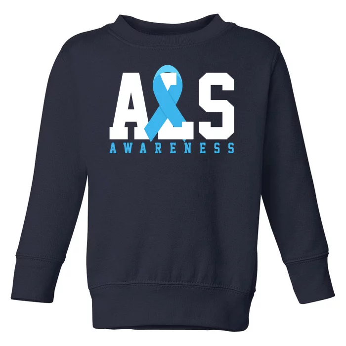 Als Blue Ribbon Awareness Toddler Sweatshirt