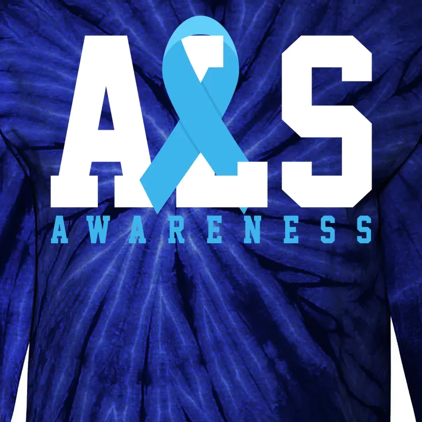 Als Blue Ribbon Awareness Tie-Dye Long Sleeve Shirt