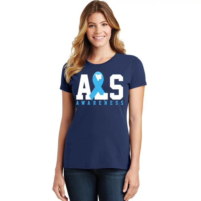 Als Blue Ribbon Awareness Women's T-Shirt