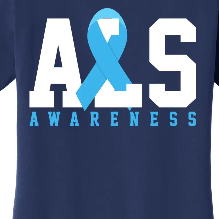 Als Blue Ribbon Awareness Women's T-Shirt