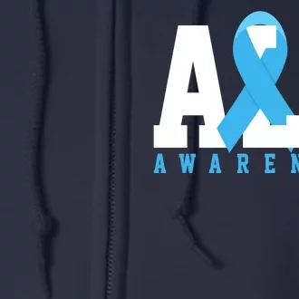 Als Blue Ribbon Awareness Full Zip Hoodie