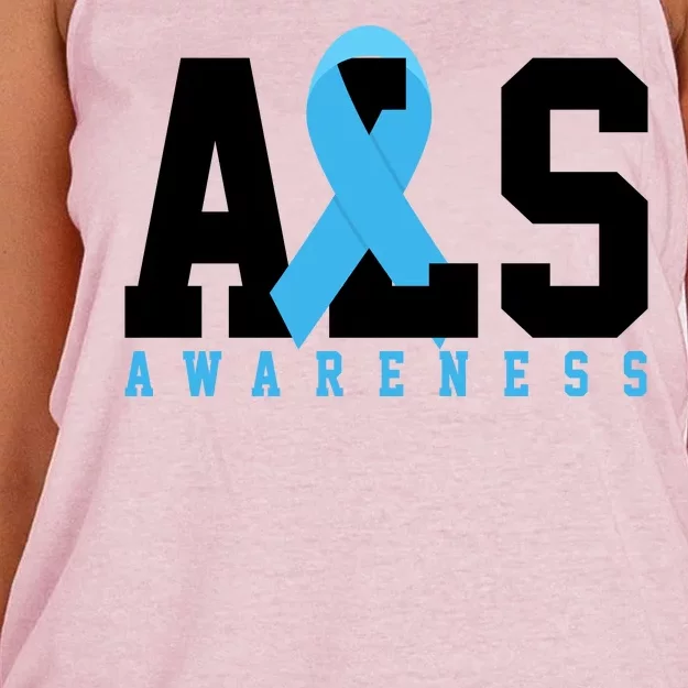 Als Blue Ribbon Awareness Women's Knotted Racerback Tank