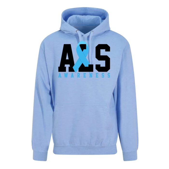 Als Blue Ribbon Awareness Unisex Surf Hoodie