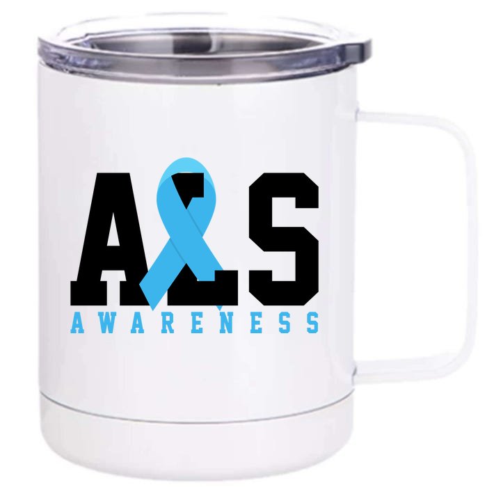 Als Blue Ribbon Awareness Front & Back 12oz Stainless Steel Tumbler Cup