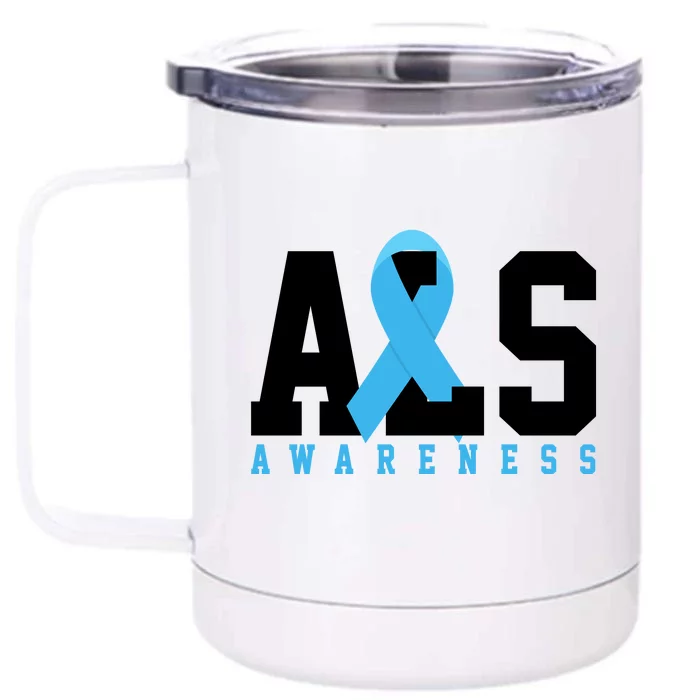 Als Blue Ribbon Awareness Front & Back 12oz Stainless Steel Tumbler Cup