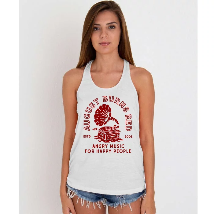 August Burns Redtour Record Player Women's Knotted Racerback Tank