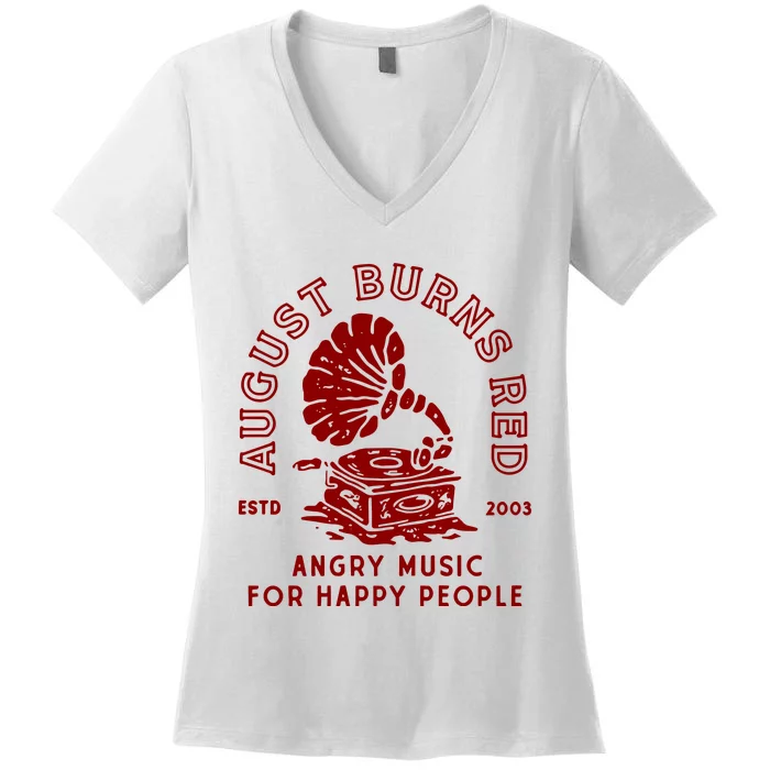 August Burns Redtour Record Player Women's V-Neck T-Shirt