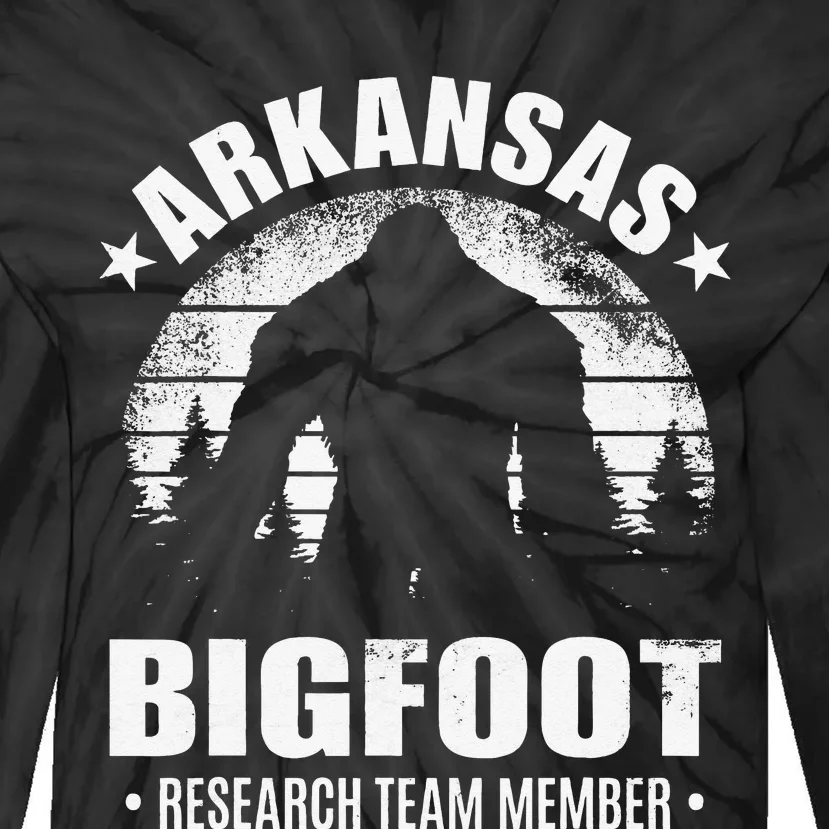 Arkansas Bigfoot Research Team Member Sasquatch Sunset Tie-Dye Long Sleeve Shirt