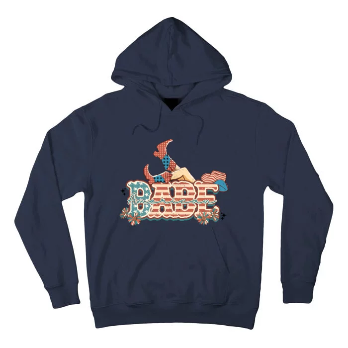 American Bae Retro Western 4th Of July Gift Tall Hoodie