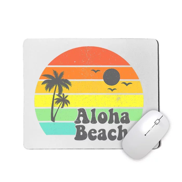 Aloha Beaches Retro Beach Vacation Summer Quote Wo Gifts Mousepad