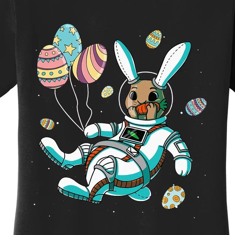 Astronaut Bunny Rabbit Planet Egg Easter Day Women's T-Shirt