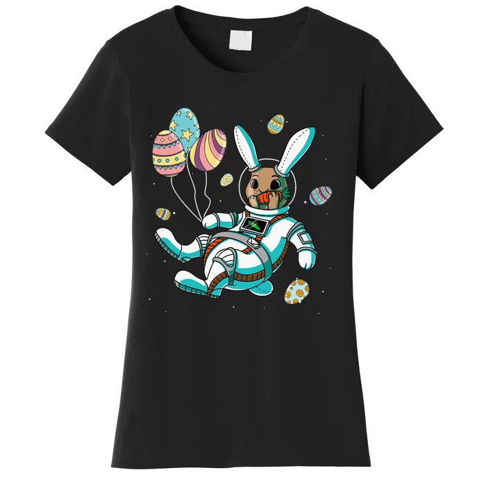 Astronaut Bunny Rabbit Planet Egg Easter Day Women's T-Shirt