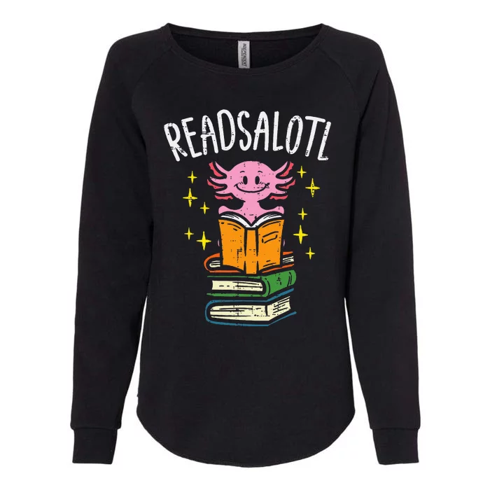 Axolotl Books Readsalotl Reading Bookworm Womens California Wash Sweatshirt