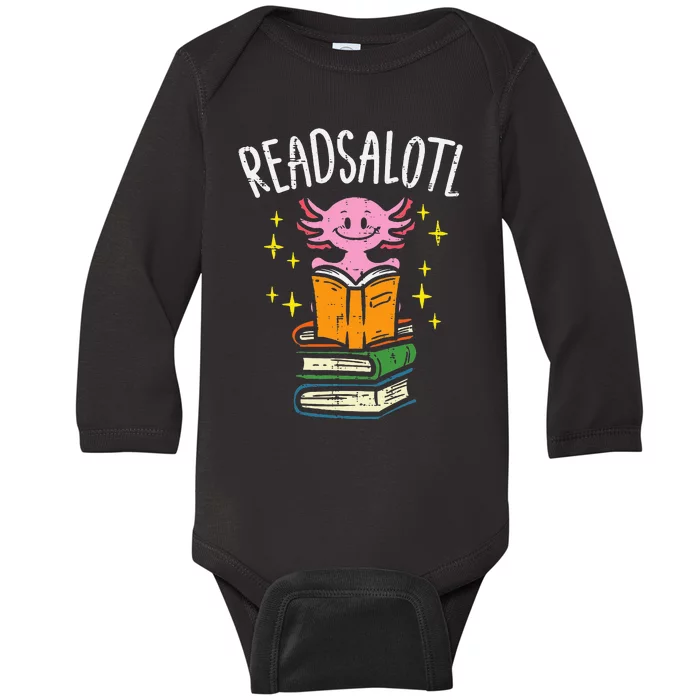 Axolotl Books Readsalotl Reading Bookworm Baby Long Sleeve Bodysuit