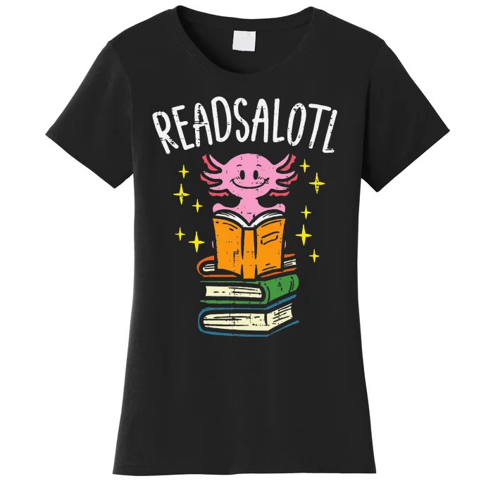 Axolotl Books Readsalotl Reading Bookworm Women's T-Shirt