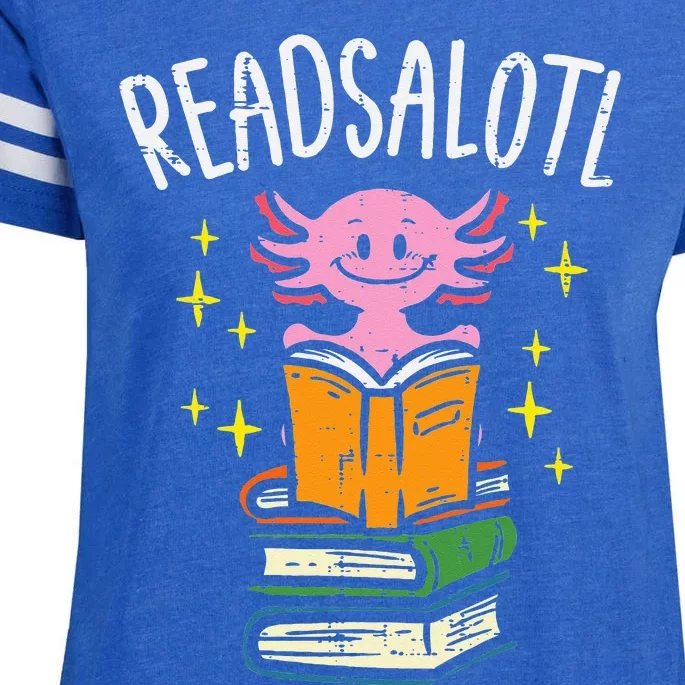 Axolotl Books Readsalotl Reading Bookworm Enza Ladies Jersey Football T-Shirt