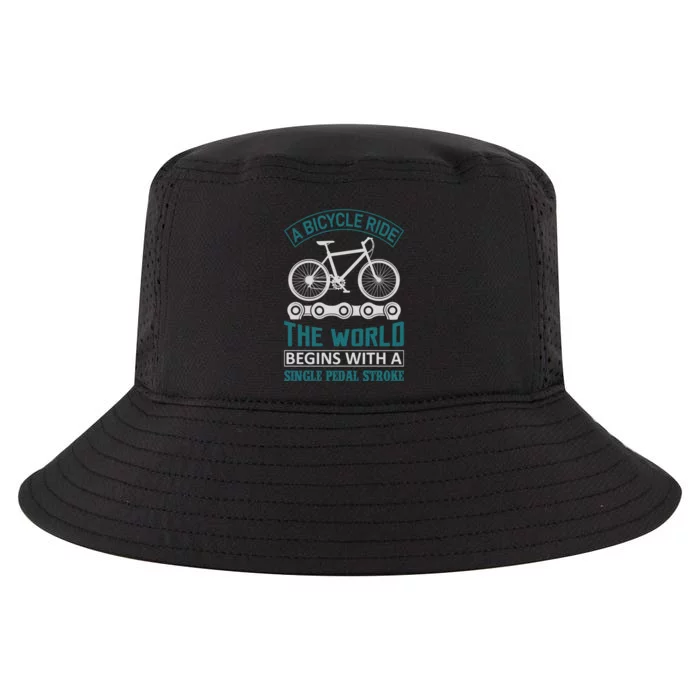 A Bicycle Ride The World Begins With A Single Pedal Storke Cool Comfort Performance Bucket Hat