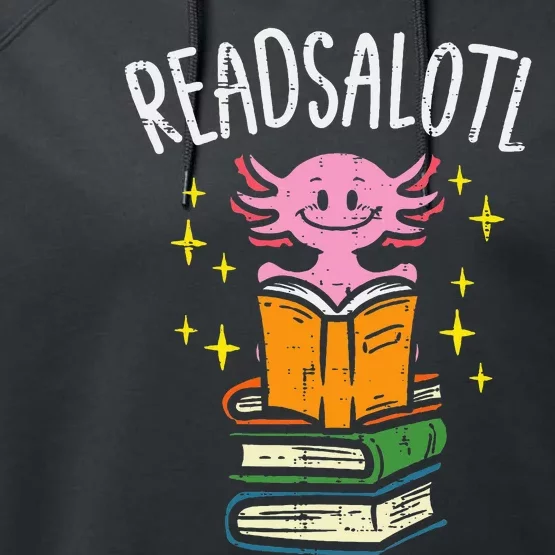 Axolotl Books Readsalotl Reading Bookworm Performance Fleece Hoodie