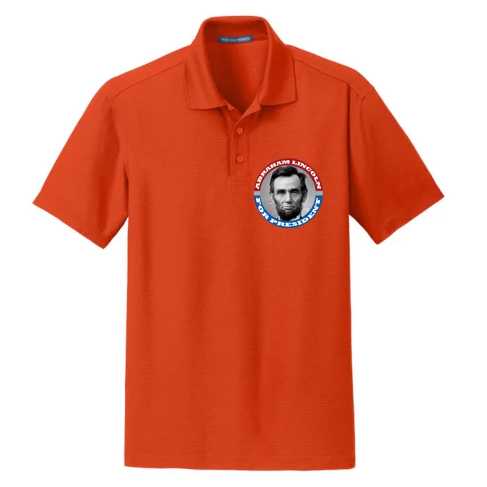 Abraham Abe Lincoln For President Retro Dry Zone Grid Performance Polo