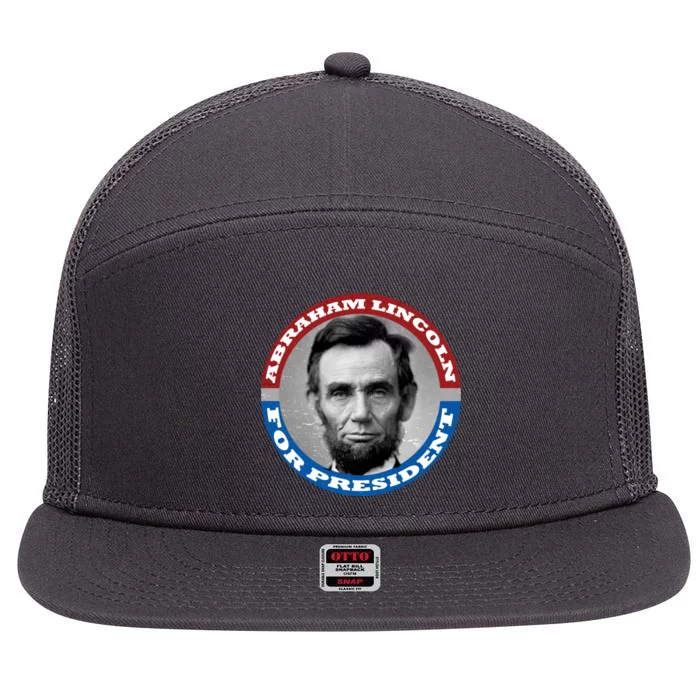 Abraham Abe Lincoln For President Retro 7 Panel Mesh Trucker Snapback Hat