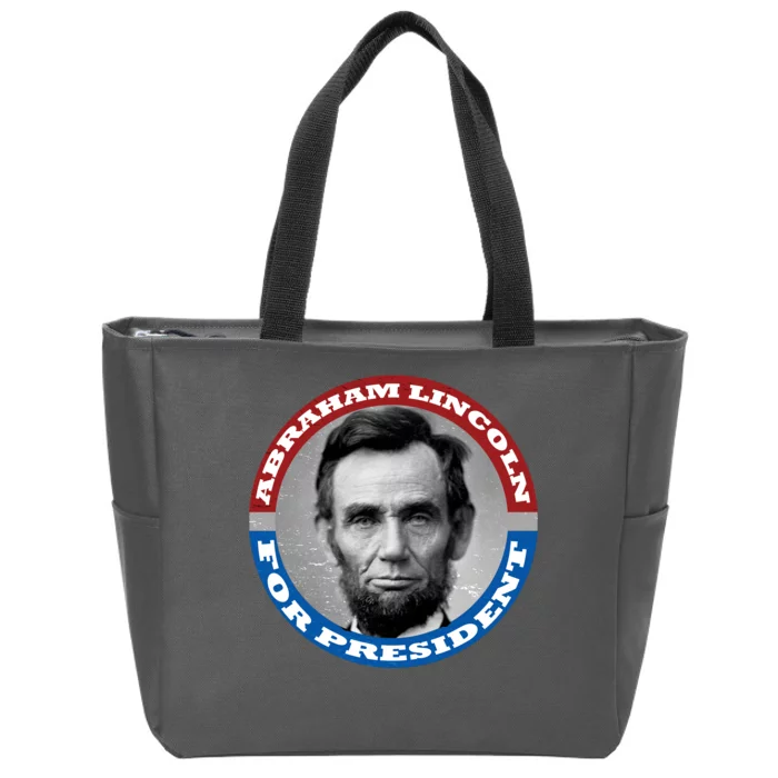 Abraham Abe Lincoln For President Retro Zip Tote Bag